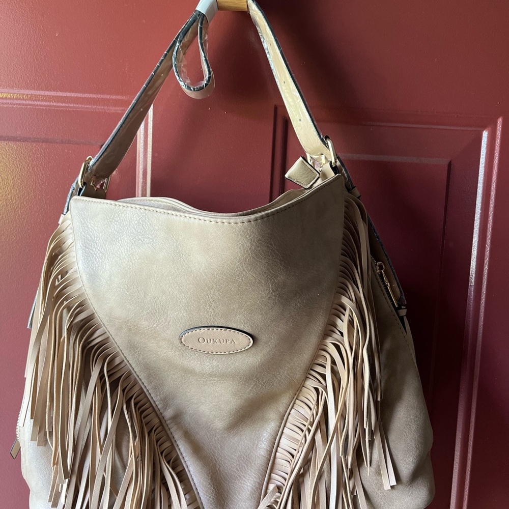 Oukupa Hobo Fringe Vegan Leather Women's Bag